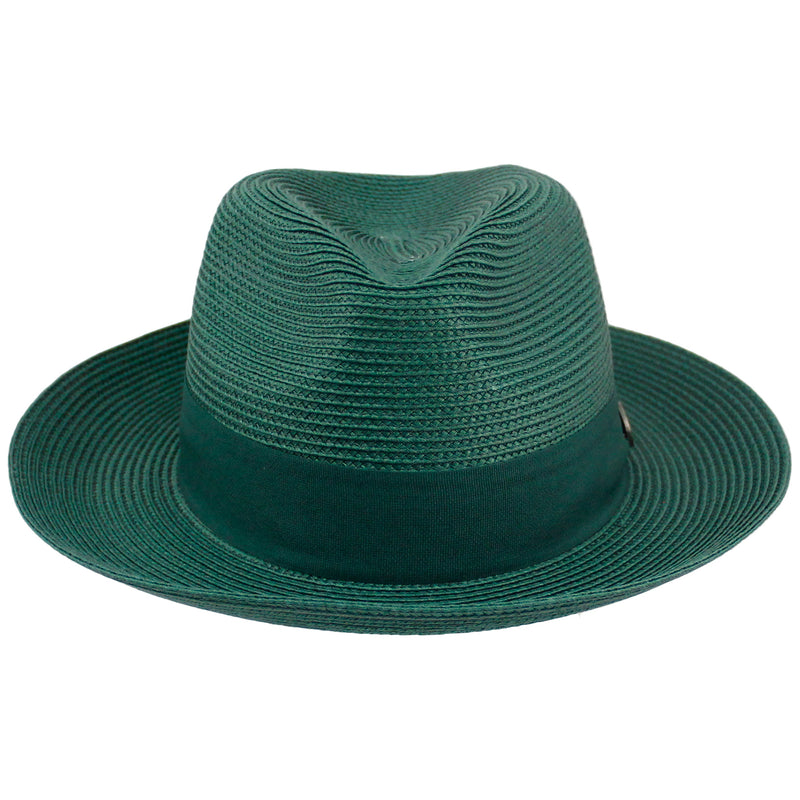 Emerald Green Straw Hat with Adjustable Sizing
