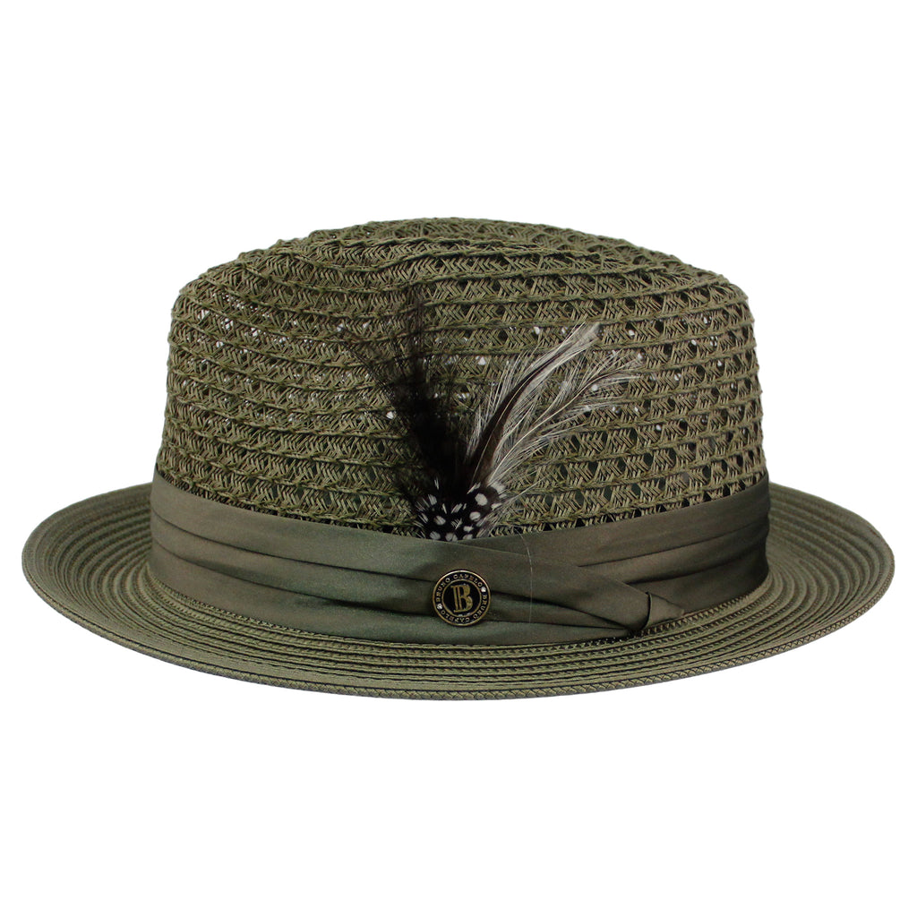 Olive Straw Hat with Adjustable Sizing