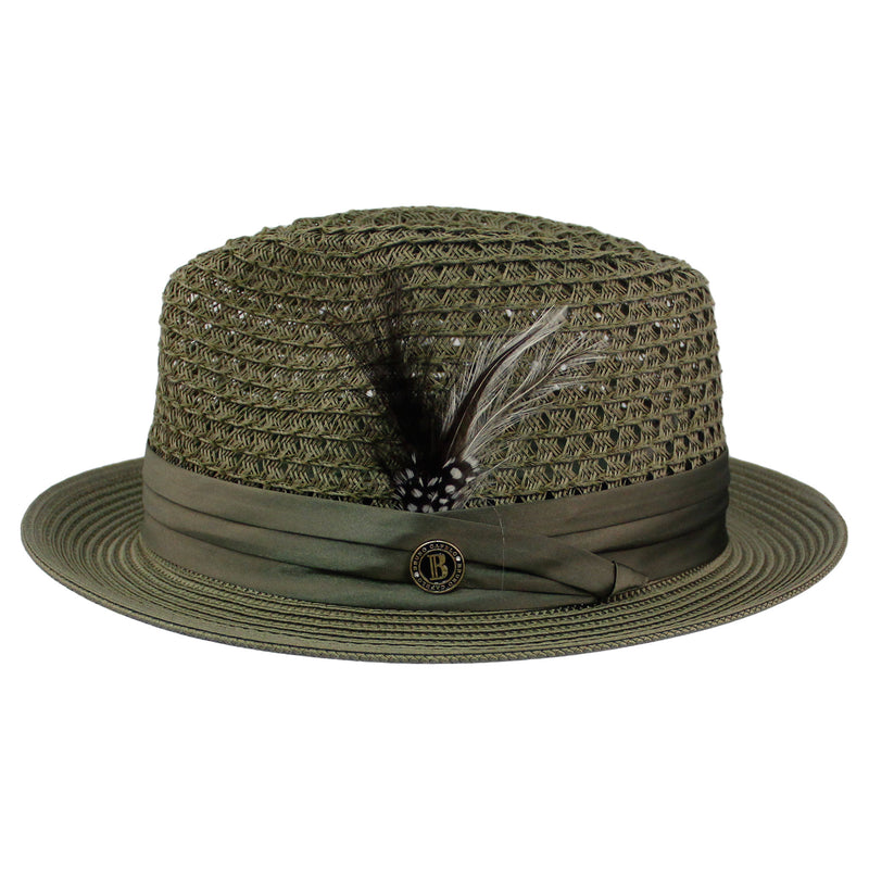 Olive Straw Hat with Adjustable Sizing