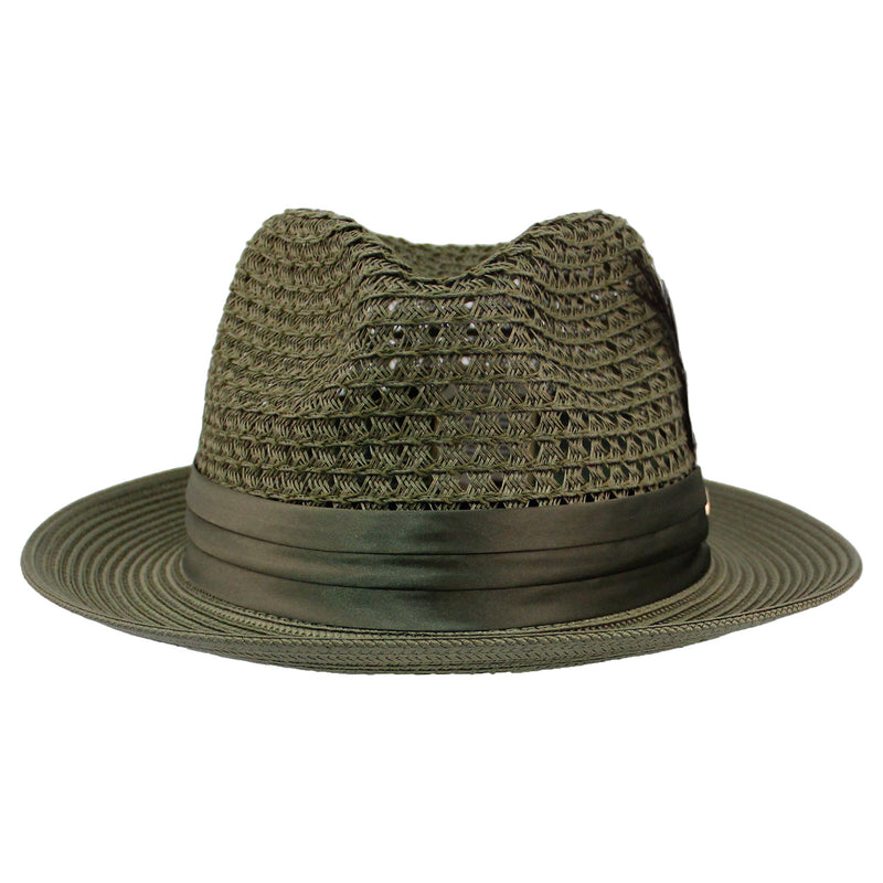 Olive Straw Hat with Adjustable Sizing