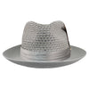 Silver Grey Straw Hat with Adjustable Sizing