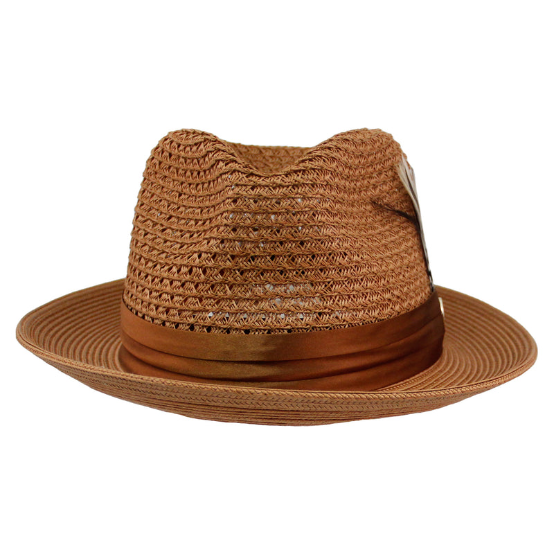Brandy Brown Straw Hat with Adjustable Sizing