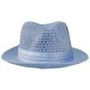 Light Blue Straw Hat with Adjustable Sizing