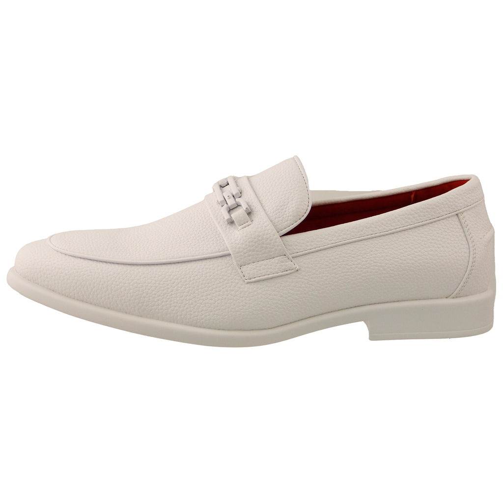 White Satin Casual Slip on w/ Buckle