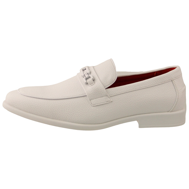 White Satin Casual Slip on w/ Buckle