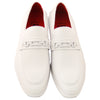 White Satin Casual Slip on w/ Buckle