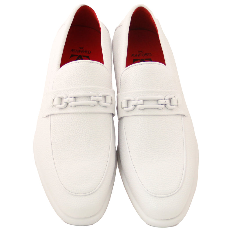White Satin Casual Slip on w/ Buckle