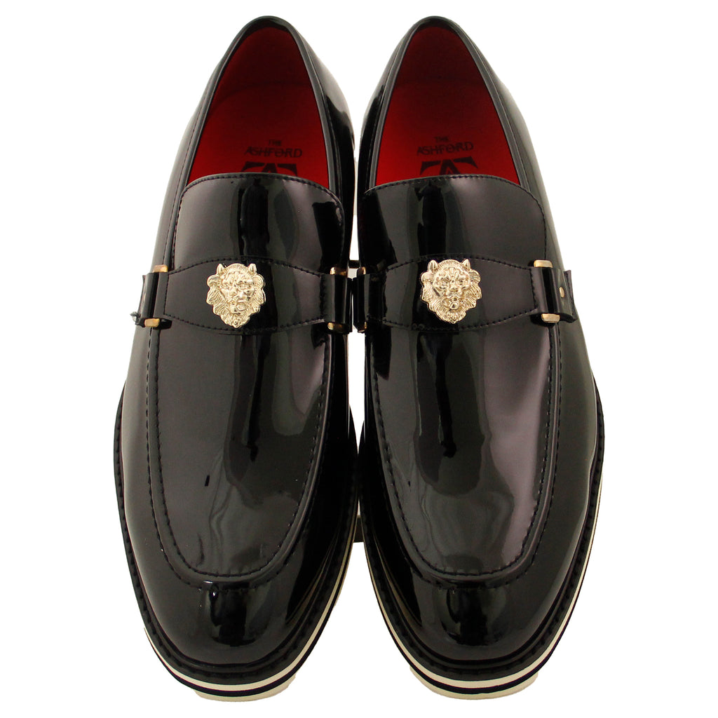 Black Casual Slip On with Lion Head