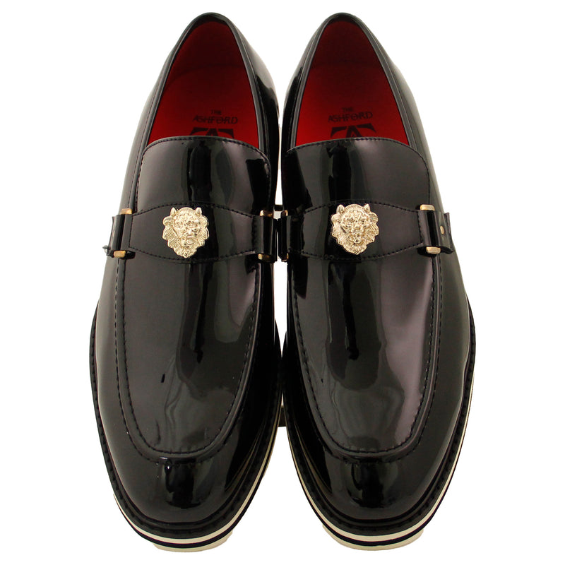 Black Casual Slip On with Lion Head