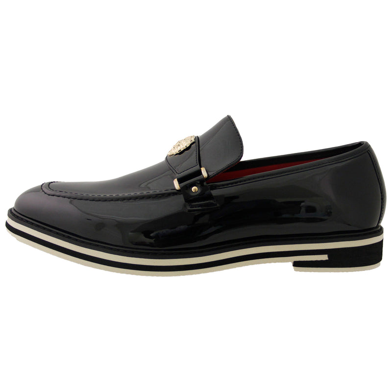 Black Casual Slip On with Lion Head