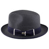 Navy/White Summer Straw Hat
