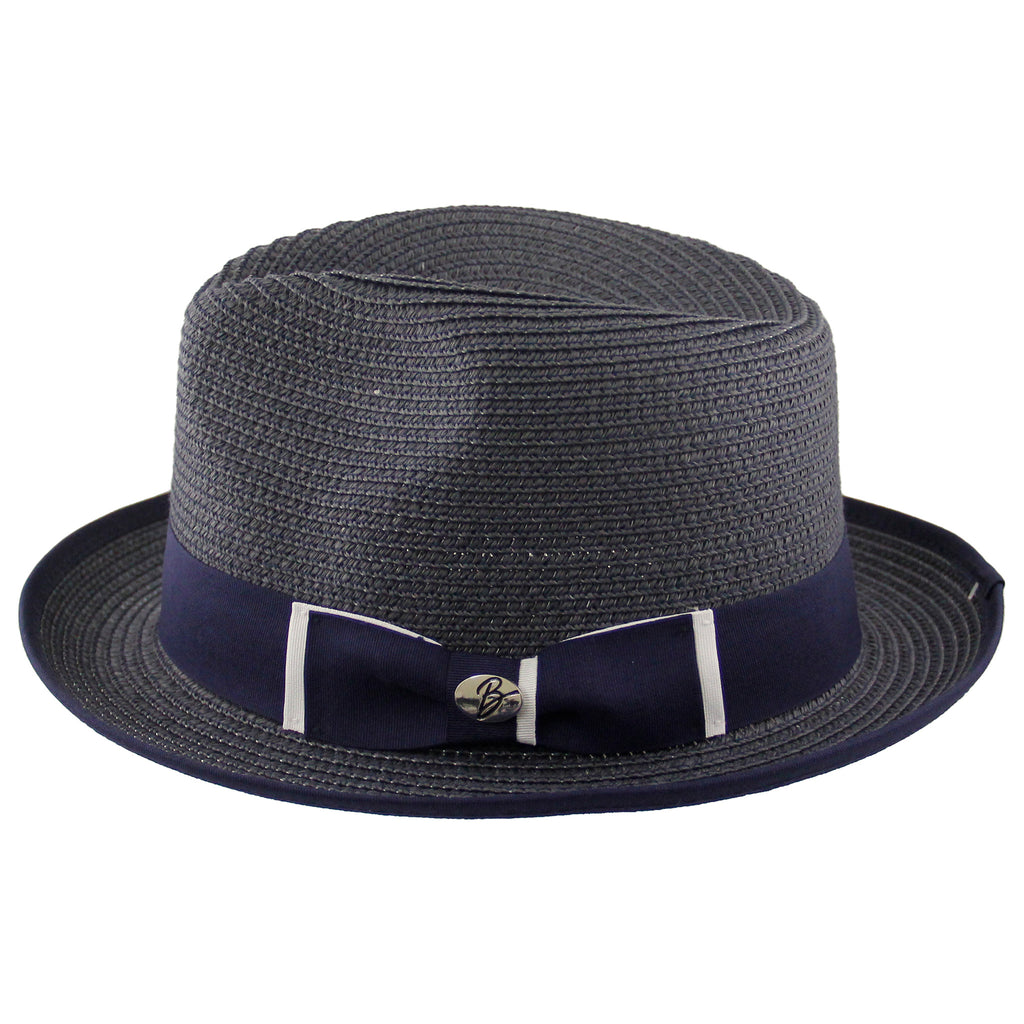 Navy/White Summer Straw Hat