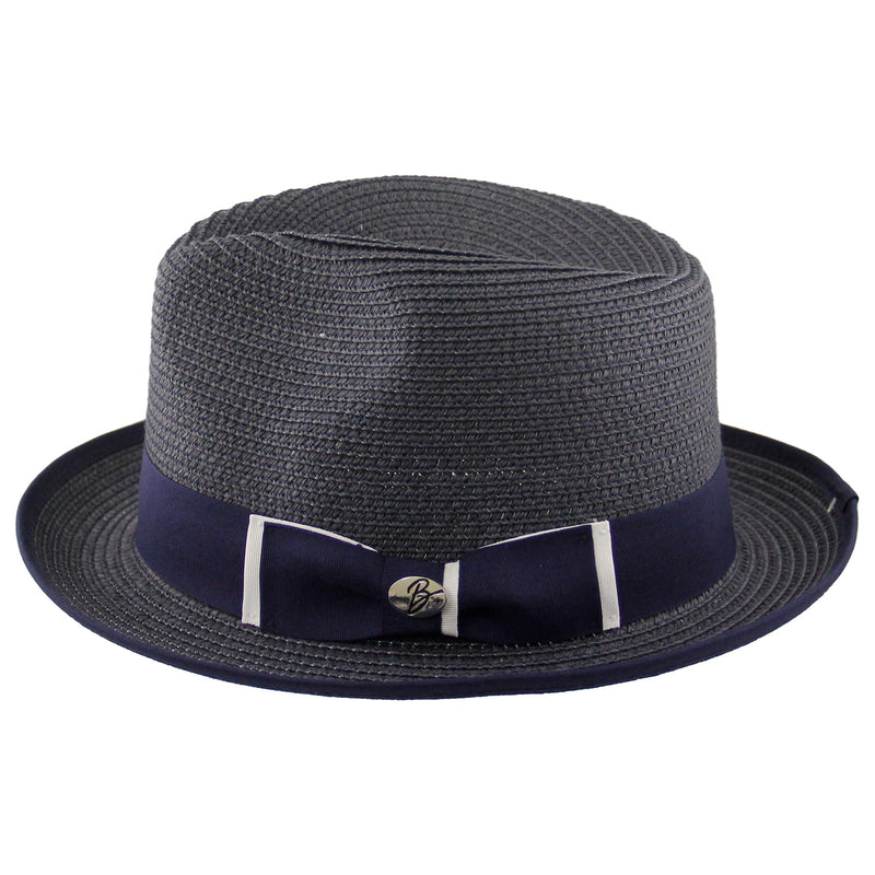 Navy/White Summer Straw Hat