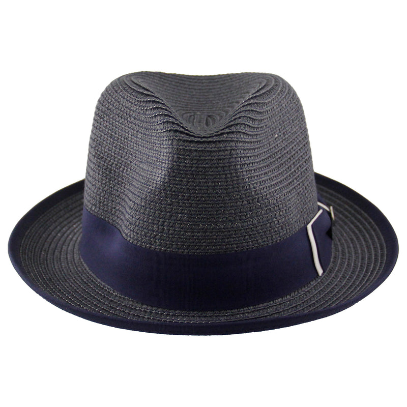 Navy/White Summer Straw Hat