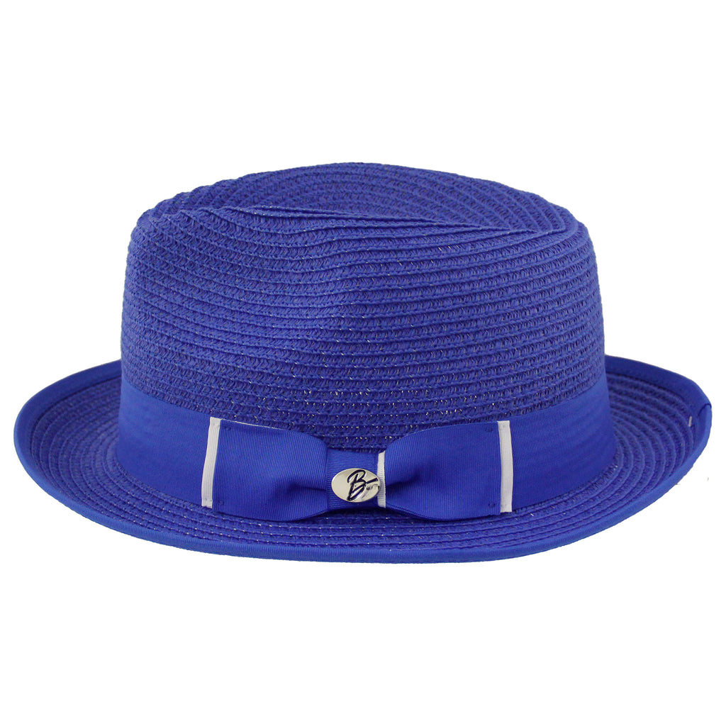 Blue/White Summer Straw Hat