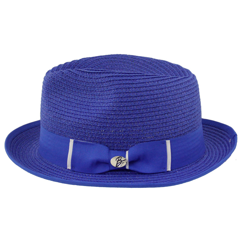 Blue/White Summer Straw Hat