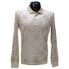 Beige Long Sleeve Polo Shirt