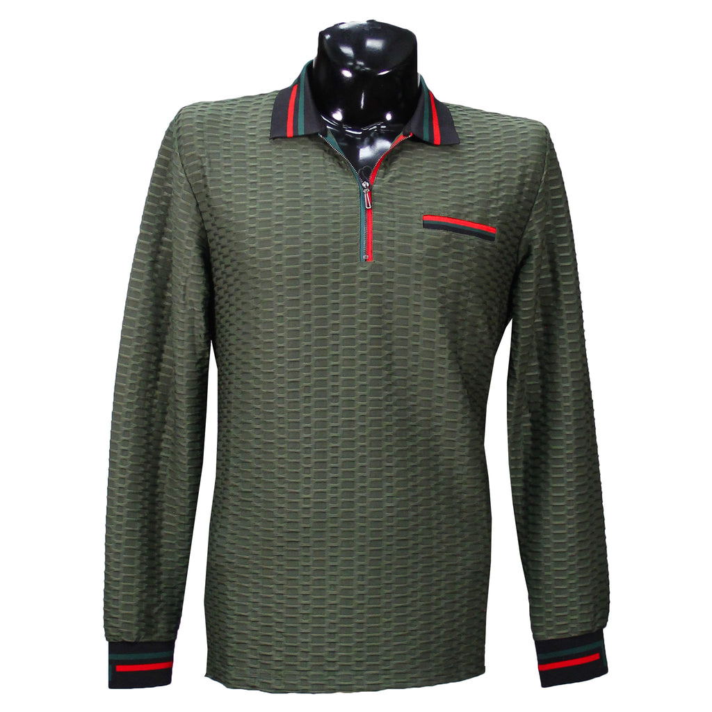 Olive Long Sleeve Polo Shirt