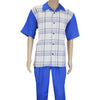 Checkered Blue Montique 2PC Set