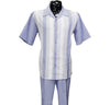 Chambray Short Sleeve Set with Solid Pants