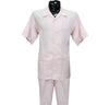 Pink Short Sleeve Set with Solid Pants