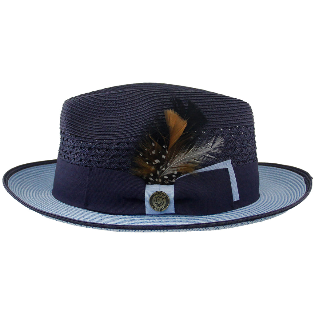 Blue Two Tone Straw Hat