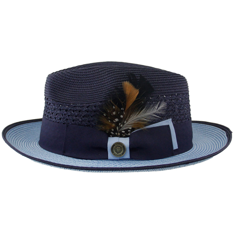 Blue Two Tone Straw Hat