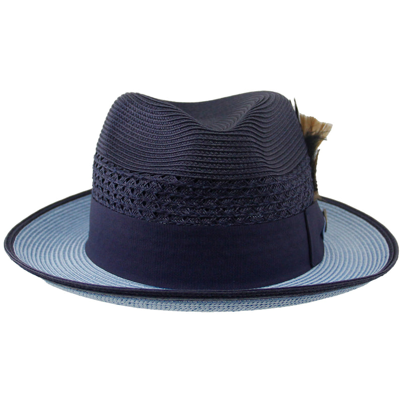 Blue Two Tone Straw Hat