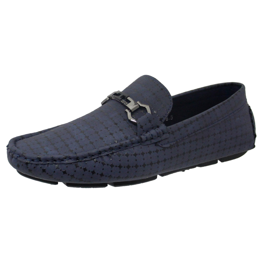 Blue Textured Slip On Driving Mock