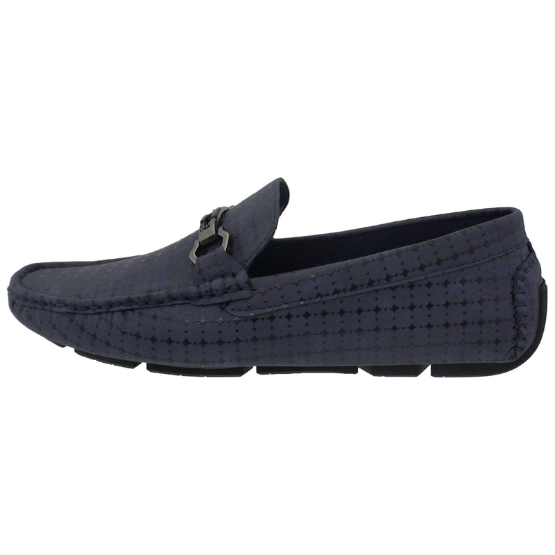 Blue Textured Slip On Driving Mock