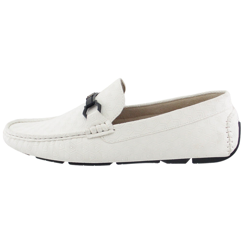 Textured White Slip On Driving Mock