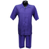 Stripe Purple Matching Short Set