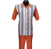 Salmon Short Sleeve Set with Solid Pants