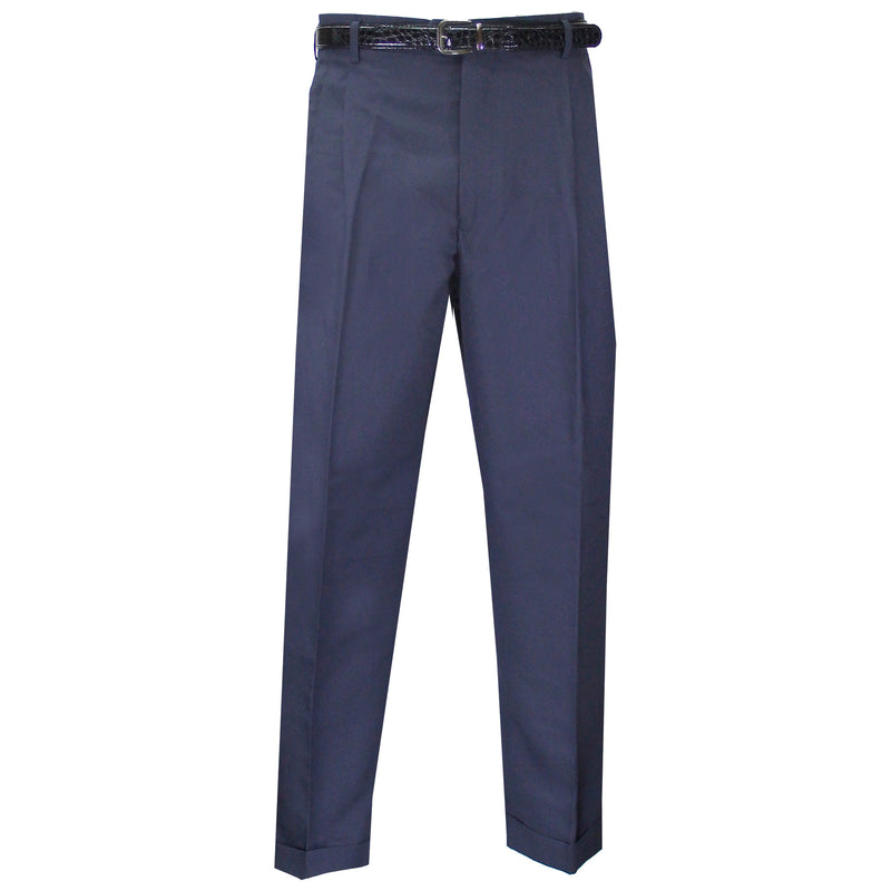 Young Mens Pleated Pants from Size 28 - Size 60 (Black or Navy)