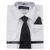 Kids shirt and black tie combo w/ handkerchief