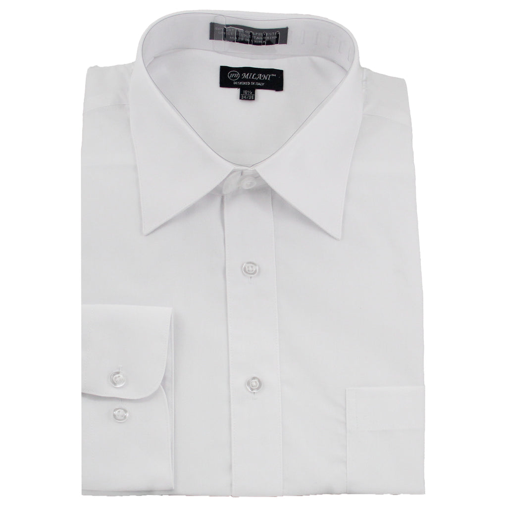 Young Men Slim Fit Dress Shirt  (Black or White)