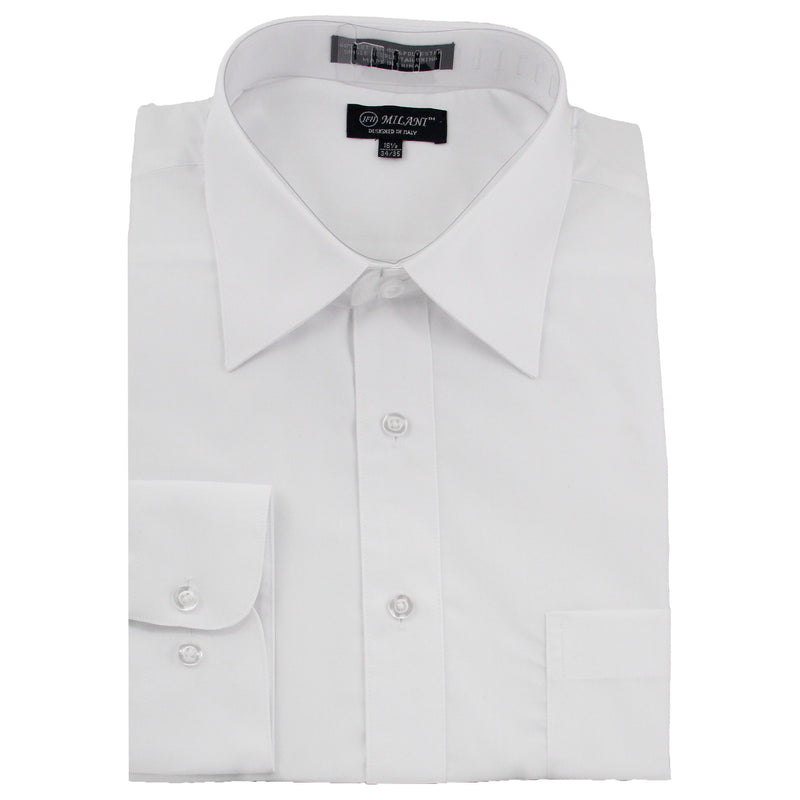 Young Men Slim Fit Dress Shirt  (Black or White)