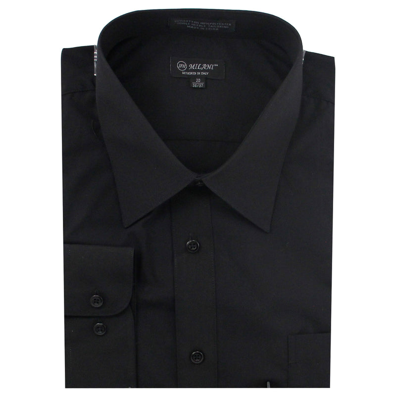Young Men Slim Fit Dress Shirt  (Black or White)