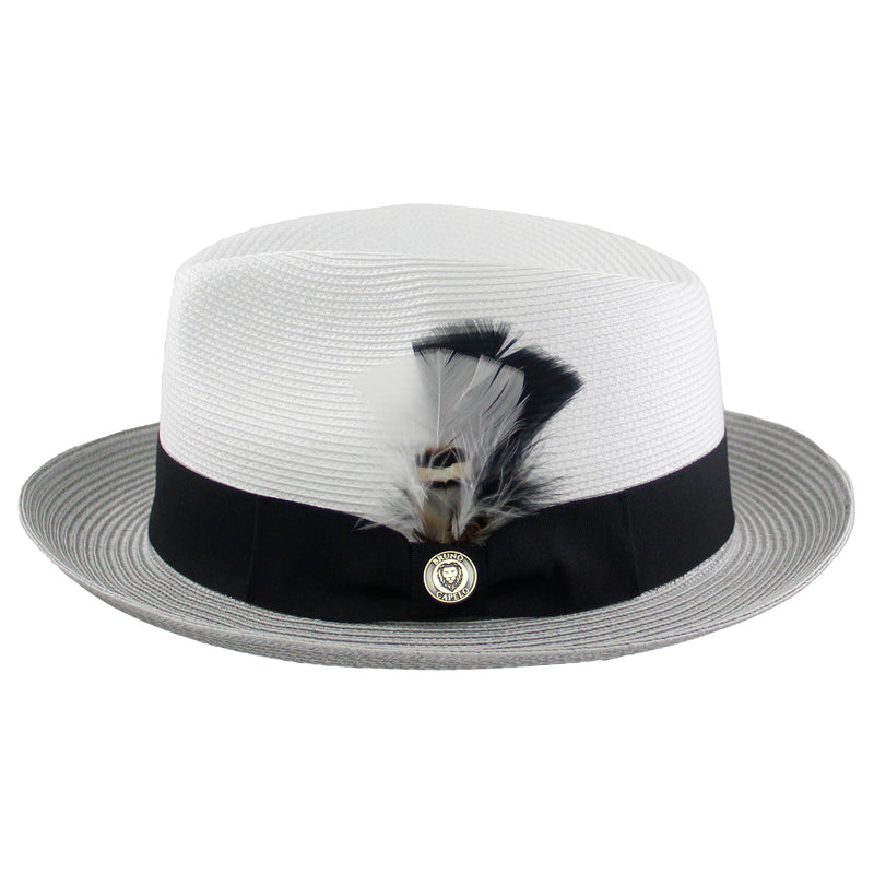 Black/Silver Two Tone Summer Straw Hat