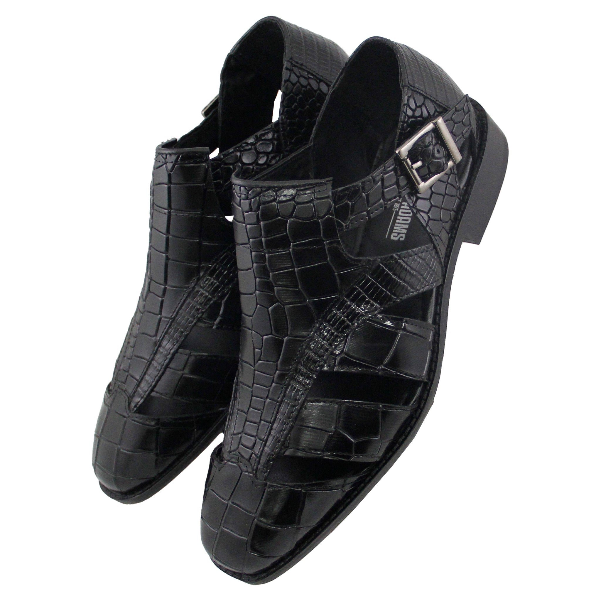 Black Stacy Adams Sandals with Croco Print Step 'N Style Black Stacy Adams Sandals with Croco Print Step 'N Style