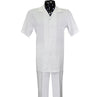 White Short Sleeve Set with Solid Pants