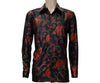 Crimson Flora Long Sleeve Button Down