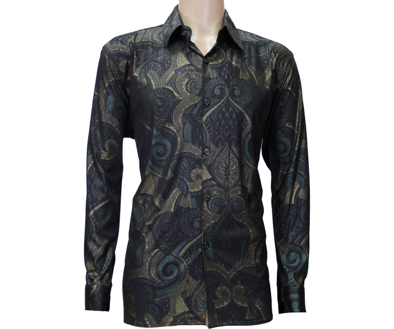 Emerald and Gold Casual Button Down