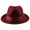 Burgundy Theo Wool Felt Fedora