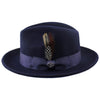Navy Guiliano Wool Felt Fedora