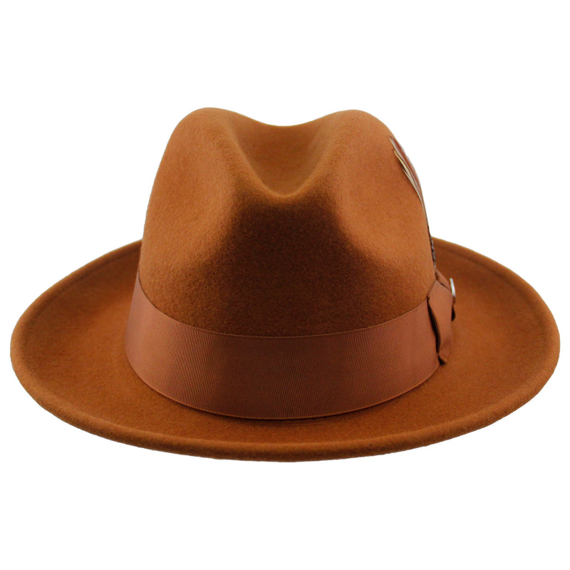 Cognac Guiliano Wool Felt Fedora