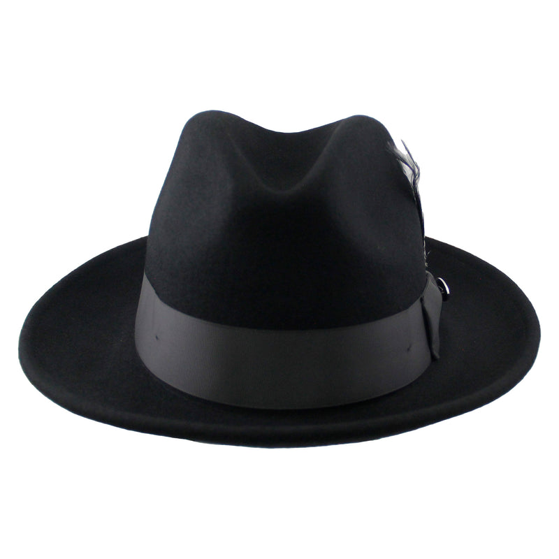 Black Guiliano Wool Felt Fedora