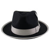 Black/Silver Brooks Wool Felt Fedora