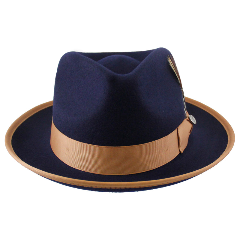 Blue/Camel Brooks Wool Felt Fedora