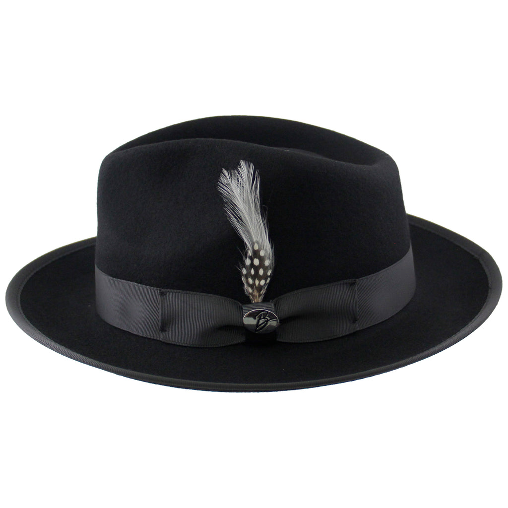 Black Brooks Wool Felt Fedora